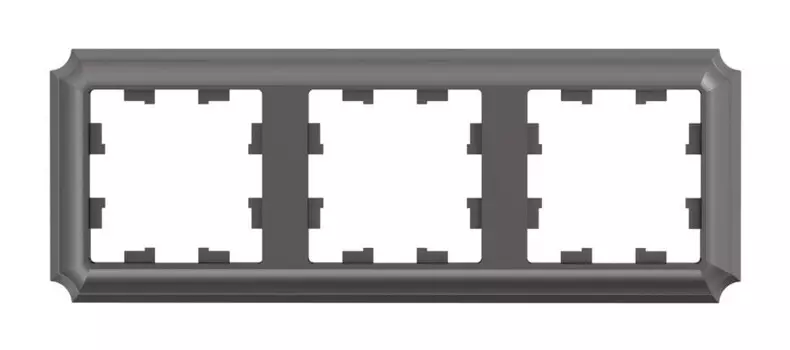 Рамка Systeme Electric AtlasDesign Antique, горизонтальная и вертикальная, 3-поста, МОККО (ATN100603)