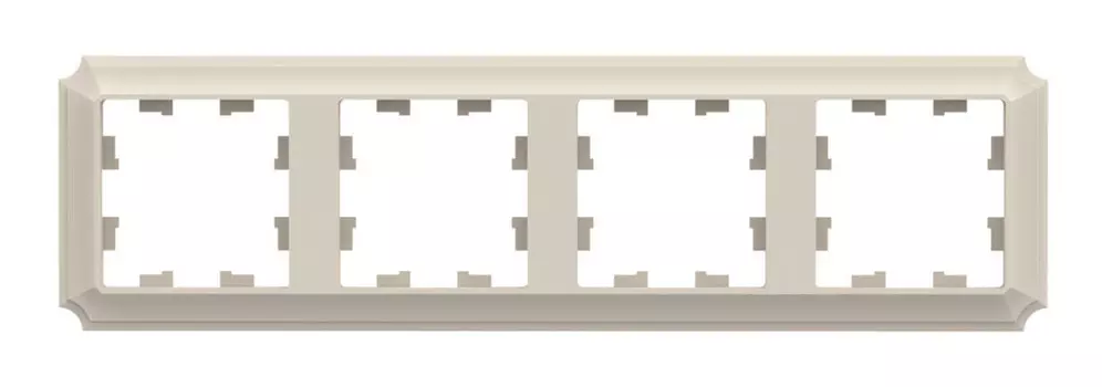 Рамка Systeme Electric AtlasDesign Antique, горизонтальная и вертикальная, 4-поста, бежевый (ATN100204)