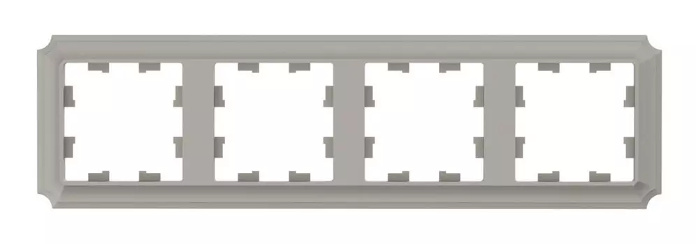 Рамка Systeme Electric AtlasDesign Antique, горизонтальная и вертикальная, 4-поста, шампань (ATN100504)