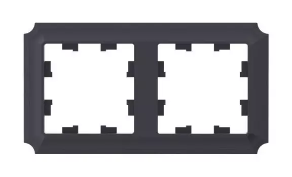 Рамка Systeme Electric AtlasDesign Antique, горизонтальная и вертикальная, 2-поста, карбон (ATN101002)