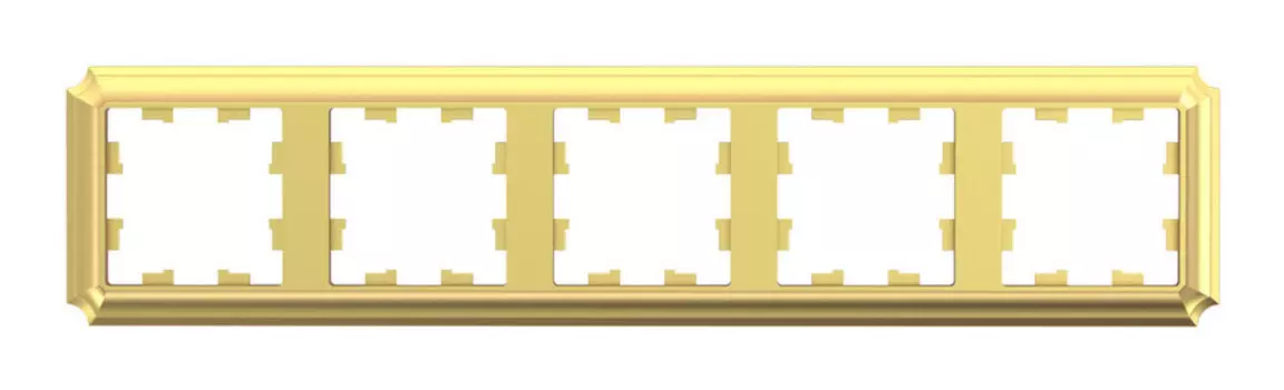Рамка Systeme Electric AtlasDesign Antique, горизонтальная и вертикальная, 5-постов, золото (ATN101605)
