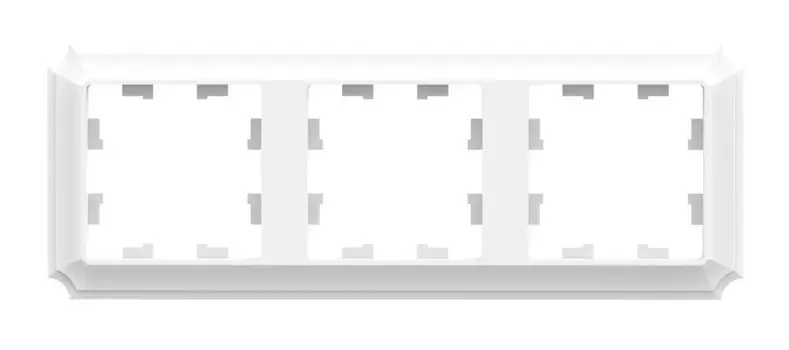 Рамка Systeme Electric AtlasDesign Antique, горизонтальная и вертикальная, 3-поста, лотос (ATN101303)