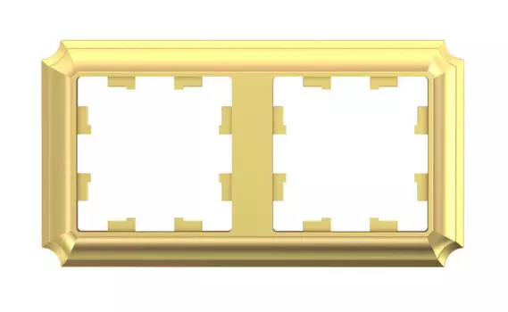 Рамка Systeme Electric AtlasDesign Antique, горизонтальная и вертикальная, 2-поста, золото (ATN101602)
