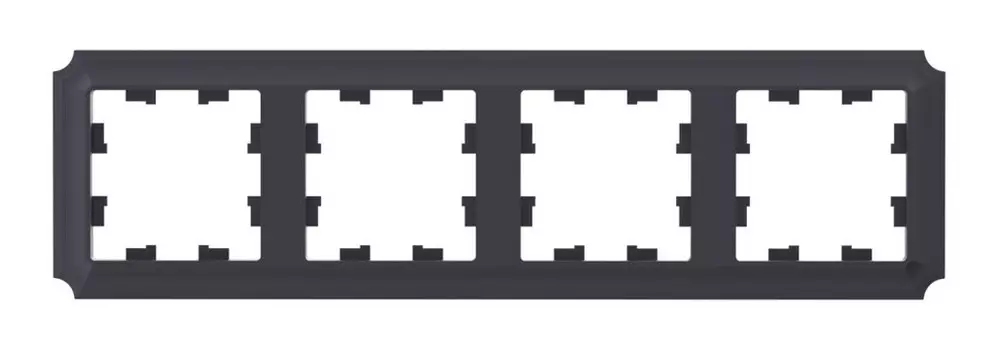 Рамка Systeme Electric AtlasDesign Antique, горизонтальная и вертикальная, 4-поста, карбон (ATN101004)