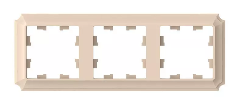 Рамка Systeme Electric AtlasDesign Antique, горизонтальная и вертикальная, 3-поста, песочный (ATN101203)