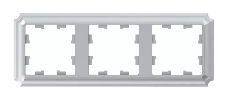 Рамка Systeme Electric AtlasDesign Antique, горизонтальная и вертикальная, 3-поста, алюминий (ATN100303)