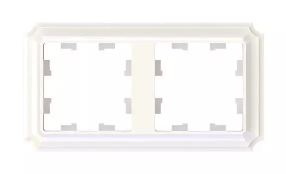 Рамка Systeme Electric AtlasDesign Antique, горизонтальная и вертикальная, 2-поста, жемчуг (ATN100402)