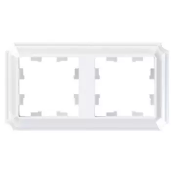 Рамка Systeme Electric AtlasDesign Antique, горизонтальная и вертикальная, 2-поста, белый (ATN100102)