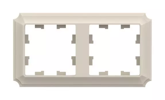 Рамка Systeme Electric AtlasDesign Antique, горизонтальная и вертикальная, 2-поста, бежевый (ATN100202)