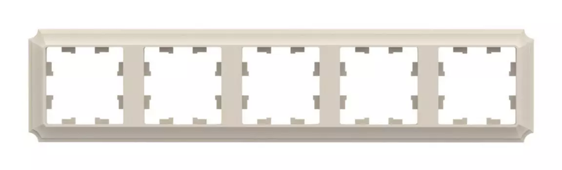 Рамка Systeme Electric AtlasDesign Antique, горизонтальная и вертикальная, 5-постов, бежевый (ATN100205)