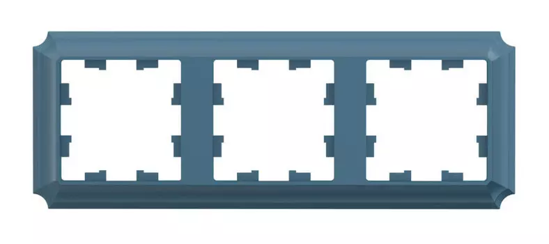 Рамка Systeme Electric AtlasDesign Antique, горизонтальная и вертикальная, 3-поста, изумруд (ATN100803)