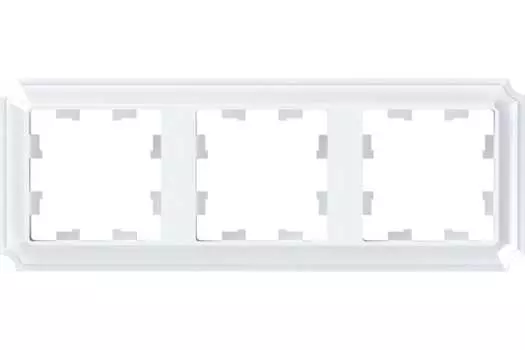 Рамка Systeme Electric AtlasDesign Antique, горизонтальная и вертикальная, 3-поста, белая (ATN100103)