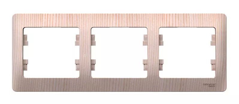 Рамка Systeme Electric GLOSSA, горизонтальная, 3-поста, сосна (GSL001503)