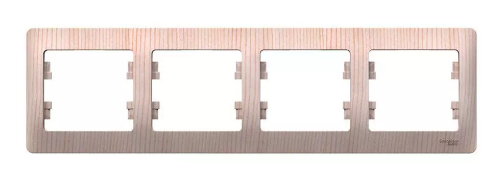 Рамка Systeme Electric GLOSSA, горизонтальная, 4-поста, сосна (GSL001504)