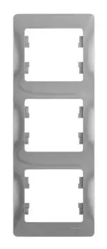 Рамка Systeme Electric GLOSSA, вертикальная, 3-поста, алюминий (GSL000307)