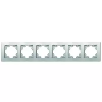 Рамка Universal Афина, 6-модулей, серебро (A1043-S)
