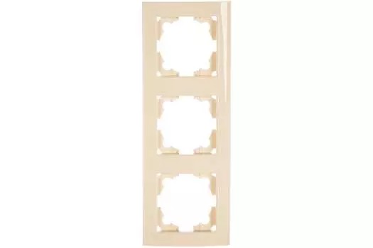 Рамка Universal Бриллиант, горизонтальная, 3-поста, слоновая кость (7948707)