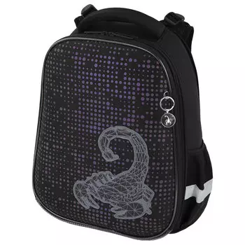 Ранец Brauberg LUMINOUS Scorpio, анатомическая, вентилируемая, формоустойчивая спинка, 2 отделения, черный (271368)