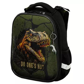 Ранец Brauberg PRЕMIUM Dino attack, анатомическая, вентилируемая, формоустойчивая спинка, 2 отделения, черный (272016)