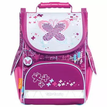 Ранец TIGER FAMILY Nature Quest Playful Butterfly, анатомическая, вентилируемая, формоустойчивая спинка, 1 отделение, мультиколор (TGNQ-061A)