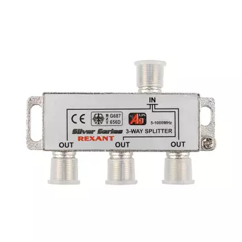 Разветвитель TV-IN-3xTV-OUT, серебристый REXANT (06-0040-B)
