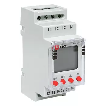 Реле контроля фаз EKF RKF-2S, с LCD дисплеем, белый (RKF-2S)