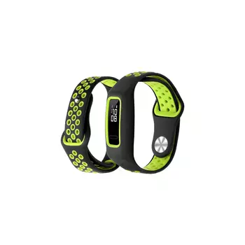 Ремешок DF для Huawei Honor Band 4/5, силикон, черный/зеленый (DF hwSportband-01 (black/green))
