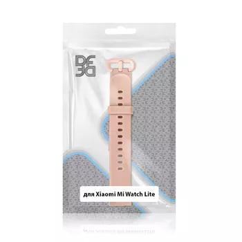 Ремешок DF для Xiaomi Mi Watch Lite , классический силиконовый, светло-розовый (DF xiClassicband-06 (light pink))