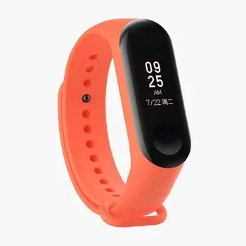 Ремешок для Xiaomi Mi Band 3/Mi Band 4, силикон, оранжевый (103175)