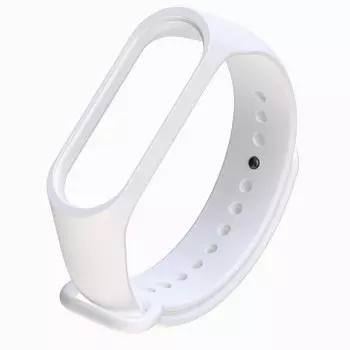 Ремешок для Xiaomi Mi Band 3/Mi Band 4, силиконовый, белый (128655)