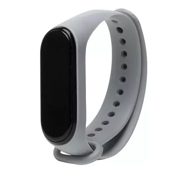 Ремешок для Xiaomi Mi Band 3/Mi Band 4, силиконовый, светло-серый (205866)