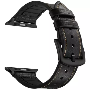 Ремешок Lyambda Antares для Apple Watch, кожа, черный (LWA-10-40-BK)