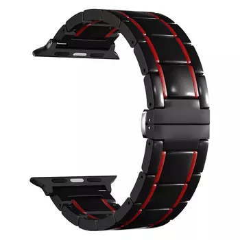 Ремешок LYAMBDA для Apple Watch, 38-40 мм, керамический, красный/черный (DS-APG-06-40-BR)