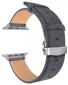 Ремешок Lyambda Minkar для Apple Watch, кожа, черный (DSP-10-40)