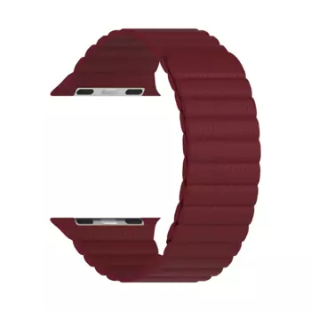 Ремешок Lyambda Pollux для Apple Watch, 42-44 мм, кожаный, бордовый (DSP-24-44-WR)