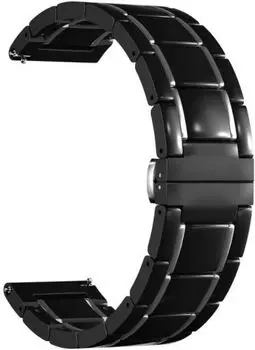 Ремешок Lyambda универсальный, 20 мм, керамический, черный/серебристый (DSG-09-20-BS)