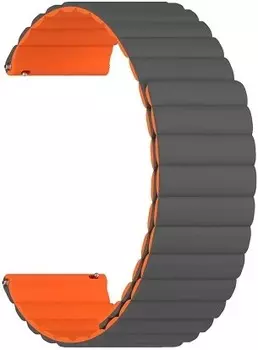Ремешок Lyambda универсальный, 20 мм, силиконовый, серый/оранжевый (DSJ-32-20-GO)