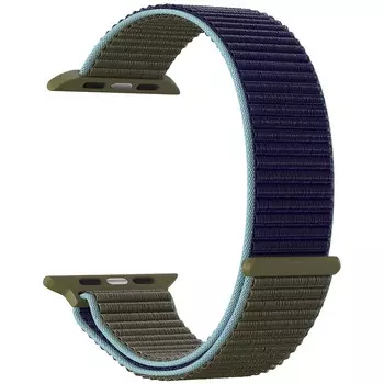Ремешок Lyambda Vega для Apple Watch, 38-40 мм, нейлон, синий/хаки (DS-GN-02-40-46)