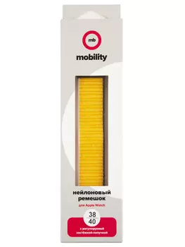 Ремешок mObility для Apple Watch, 38-40 мм, (S3/S4/S5 SE/S6), подсолнечный/белый/коричневый (УТ000027913)