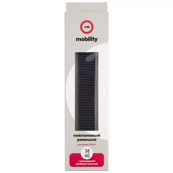 Ремешок mObility для Apple Watch, 38-40 мм, (S3/S4/S5 SE/S6), темно-синий/серый/голубой (УТ000027914)