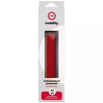 Ремешок mObility для Apple Watch, 42-44 мм, (S3/S4/S5 SE/S6), красный апельсин/коричневый/желтый (УТ000027926)