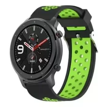 Ремешок No name для Xiaomi Amazfit GTR 1.39” 47мм, 47 мм, спортивный, черный/зеленый