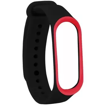 Ремешок для Xiaomi Mi Band 3/4/5, черный/красный