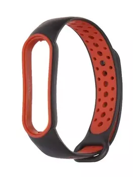 Ремешок Red Line для Xiaomi Mi Band 6, силиконовый двухцветный, черный/красный (УТ000025169)