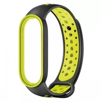 Ремешок Red Line для Xiaomi Mi Band 7, черный/жёлтый (УТ000033303)