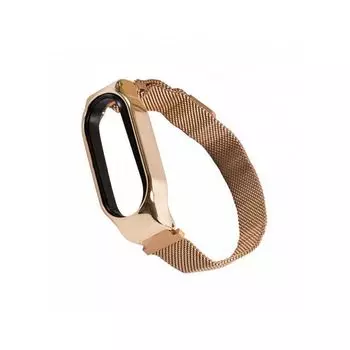 Ремешок Red Line для Xiaomi Mi Band 7, миланская петля с магнитом, металл, розовое золото (УТ000031397)
