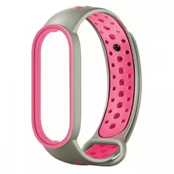Ремешок Red Line для Xiaomi Mi Band 7, серый/розовый (УТ000033300)