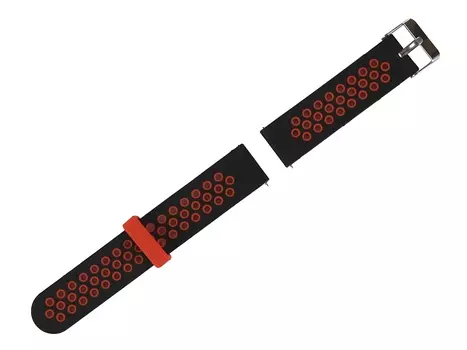 Ремешок Red Line для Xiaomi Xiaomi Amazfit BIP/GTS, 20 мм, силикон, черный/красный (УТ000020335)