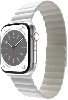 Ремешок SwitchEasy Skin Silicone Magnetic Watch Band для Apple Watch, 42-49 мм, силикон, серебристый (MAW459078SY23)