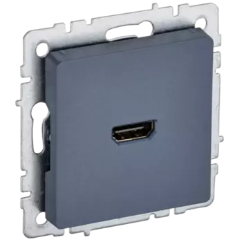 Розетка 1xHDMI, РHDMI-0-БрМ, механизм без рамки, скрытый монтаж, маренго, IEK BRITE (BR-H10-K35)